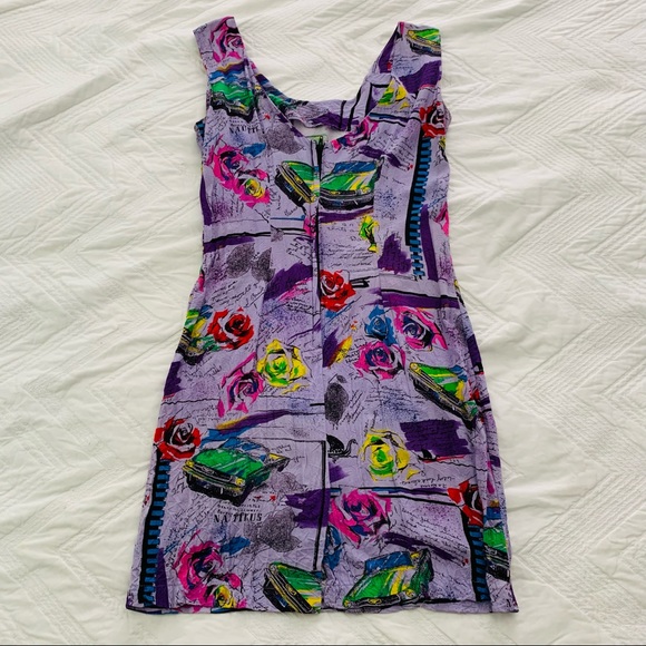 Jams World Vintage Purple Tank Mini dress Mustang Rose - Picture 8 of 11